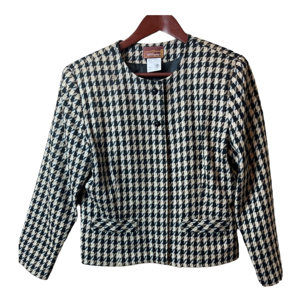 Worthington Vintage 80's Blazer Jacket Button Down Lined Career 12 Petite Retro